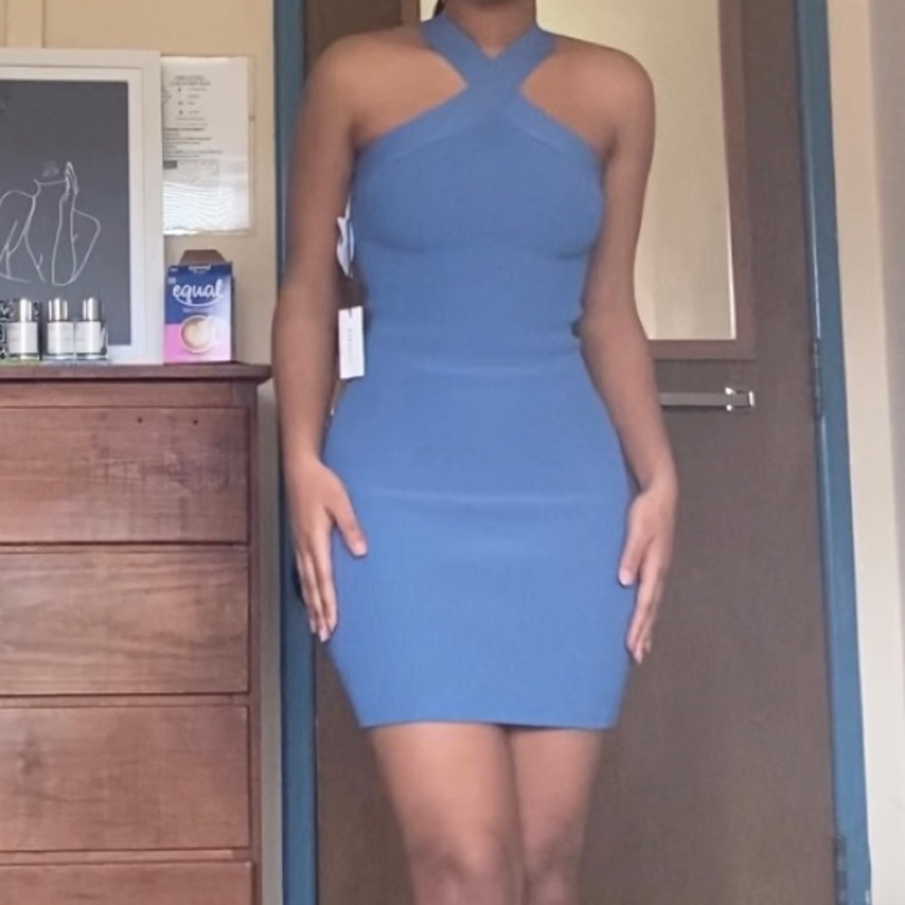 NEW sculpt knit cross neck dress Aritiza